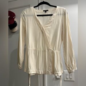 Off white j crew wrap blouse